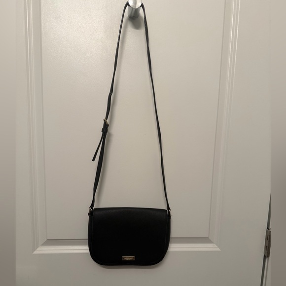 Kate Spade New York Black Leather Crossbody Bag Purse Gold Hardware - Picture 4 of 10